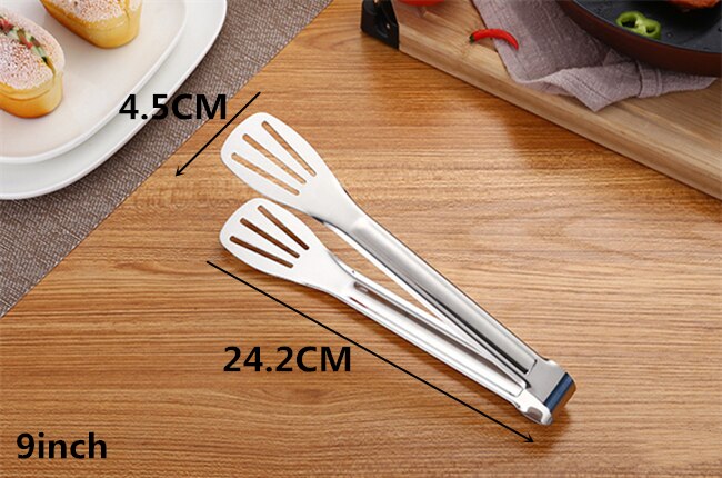 Pince à pain en acier inoxydable pince à viande Barbecue de type Buffet accessoires pour Barbecue outil de Barbecue pince à Barbecue outils de cuisine accessoires de cuisine: 9inch