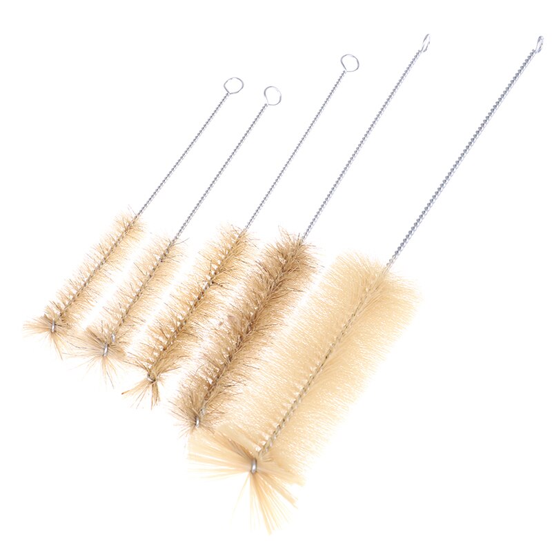5pcs/set Test Tube Brush 5/10 25/50/100ml Lab Brush Clean Stainless Tube Housework
