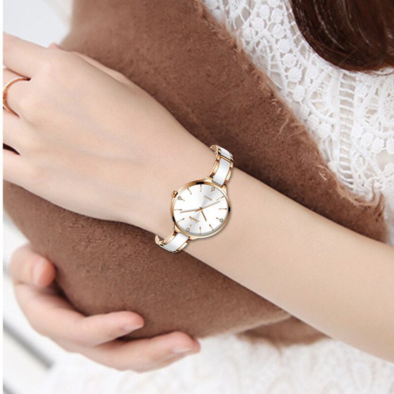 SUNKTA Eenvoudige Dunne Strass Rose Gold Quartz Horloge Vrouwen Mode Dames Horloge Dames Horloges Dress Horloge Voor Vrouwen