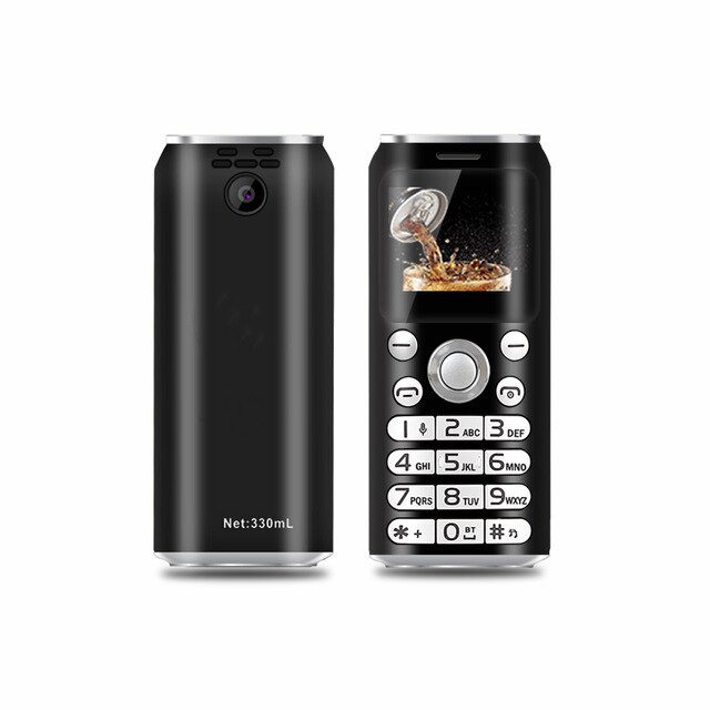 Mini praktisch SATREND K8 1,0 "Cola bilden Telefone Dual Sim MP3 Bluetooth Dialer Anruf Aufnahme Finger Größe Kleine handys: Schwarz