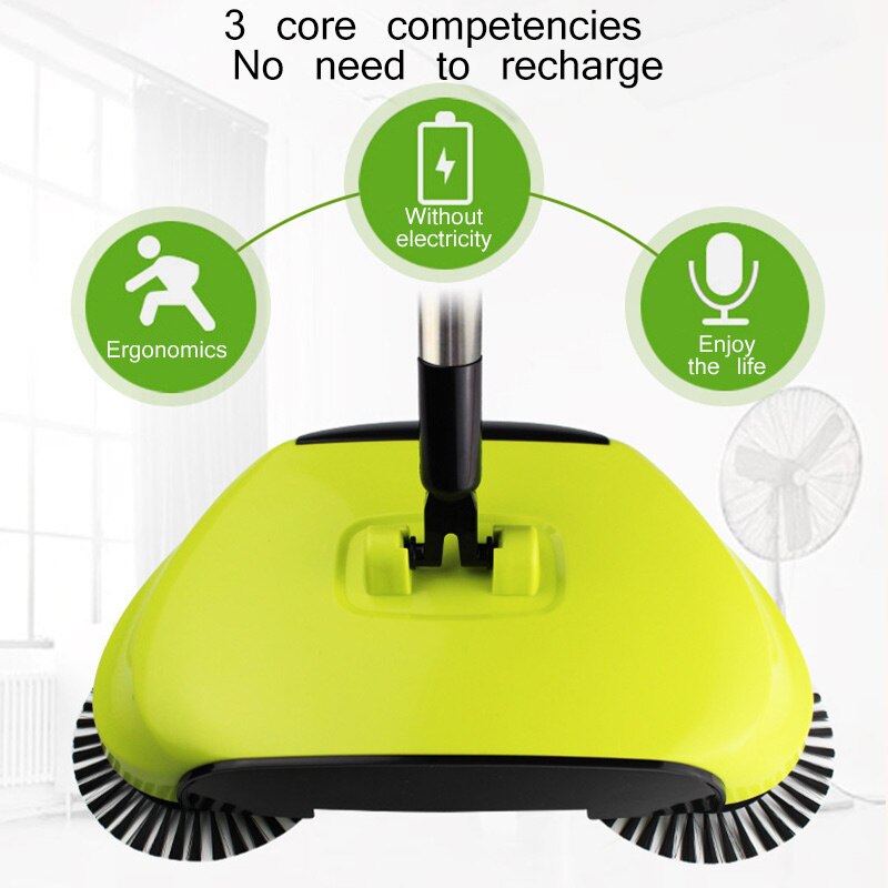 Máquina barredora manual con mango para el hogar, barredora de escoba mágica, paquete de limpieza, mopa