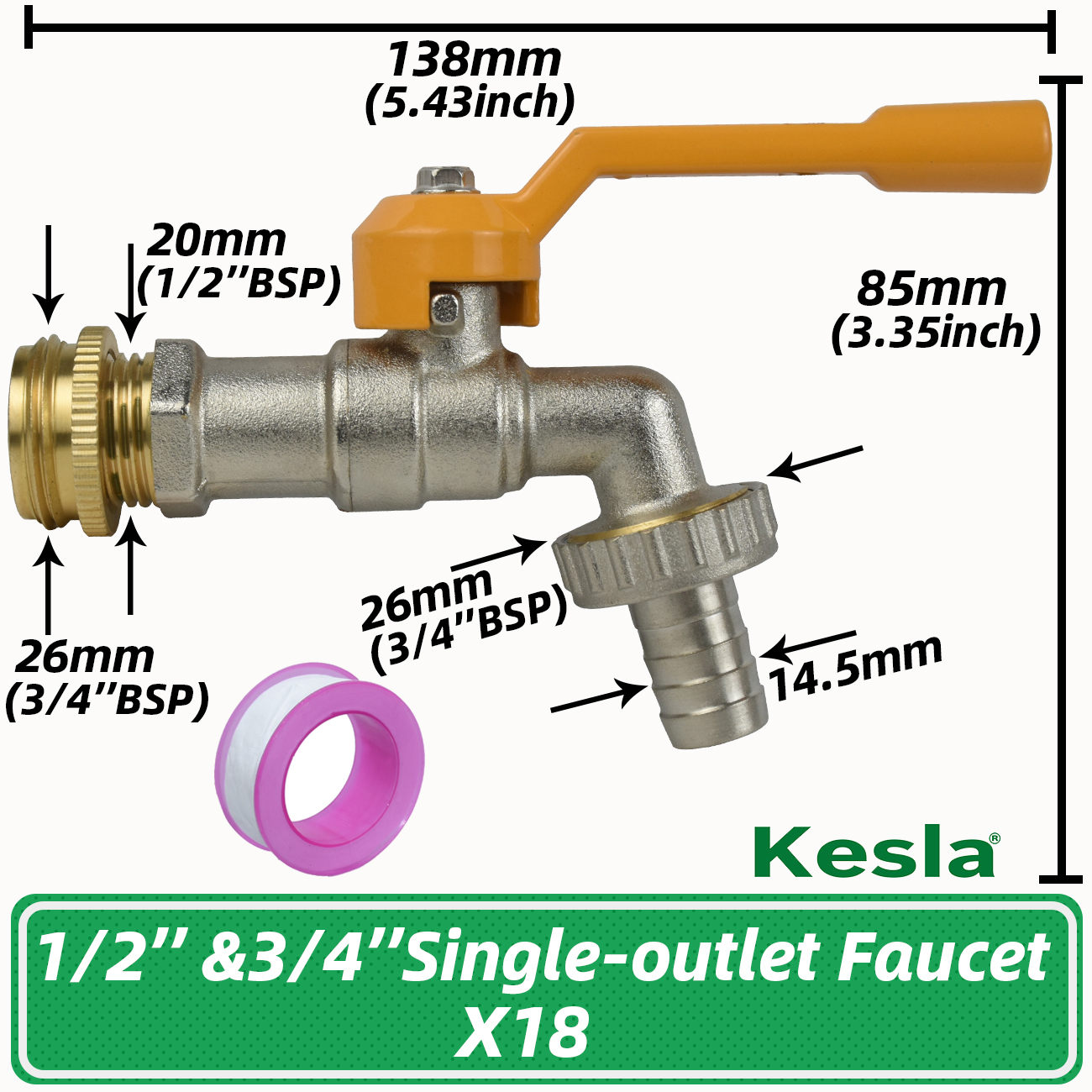 Gartenschlauch Messing Wasserhahn Wasserhahn Adapter 1/2'' IBC Wassertank Anschluss 2-Wege 1-Wege Bewässerung Joint Ersatz Fitting Kugelhahn: Rosa