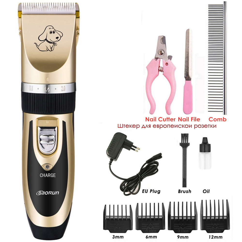 BaoRun P2 Dog Clippers Electric Pet Hair Clipper Shaver Set Haircut Machine Cat Grooming Trimmer Kit For Animals: Add Tool Set