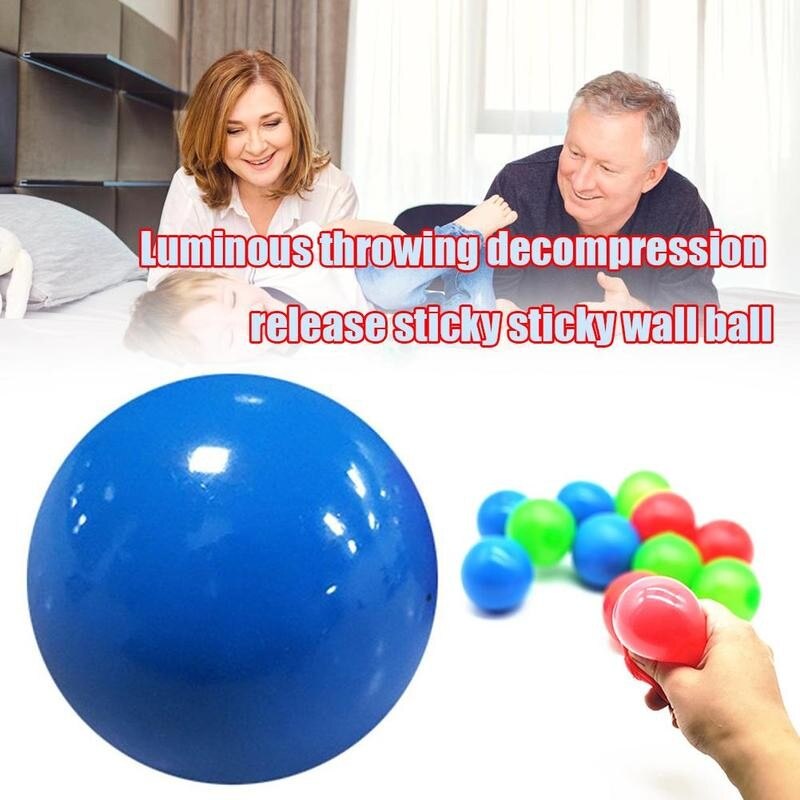 Bola de descompresión TPR para niños, pelota de Squash pegajosa, juguete de descompresión de succión, juguete de pared pegajoso, reflejos, juguetes de entrenamiento