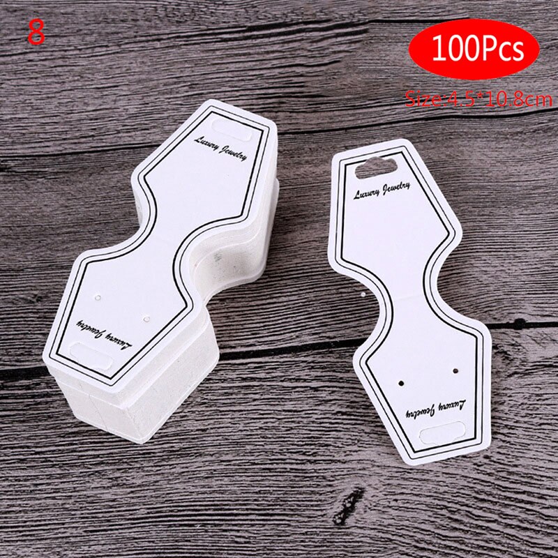 Farverigt tryk papir kort smykker halskæde armbånd hang tag bryllup note diy blank pris navn hang tag håndværk 100 stk: 8