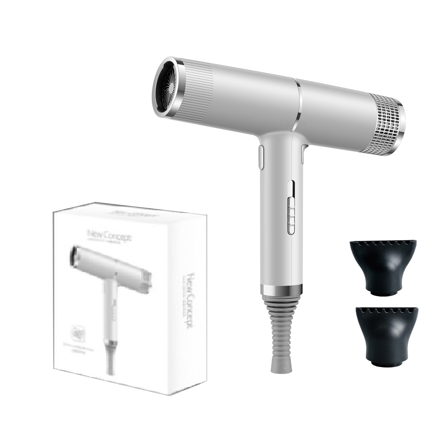 Professionele Föhn Infrarood Haardroger Anion Föhn Low Noise Elektrische Haar Blower Droger Koude Wind Salon Haar Styler: Sliver with box / VS