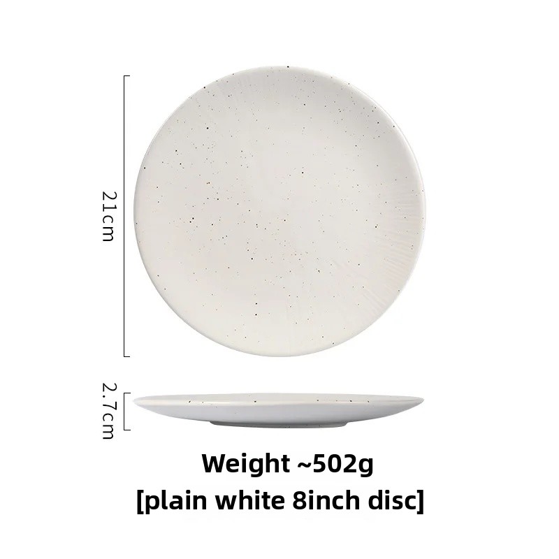 Einfacher runder Keramikteller Ich bin japanischen Stil, kreativer Steak-Essteller, Nudellinie, flaches Erzähler, westliches Restaurant-Geschirr: Schwarz