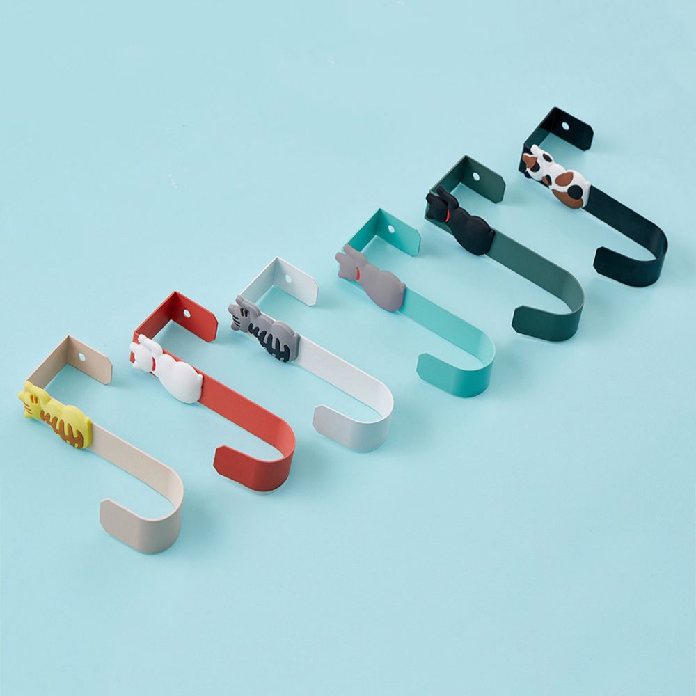 1Pc Zelfklevende Muur Haken Kat Patroon Hangers Voor Badkamer Keuken Stick Op Wall Opknoping Deur Hoed Hanger Handdoek houder