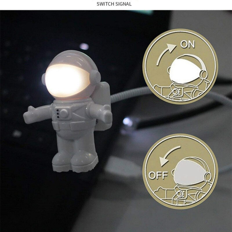 Mini USB Tube Reading Lamp Spaceman Astronaut For Computer Laptop PC Notebook Pure LED Night Light Flexible Adjustable
