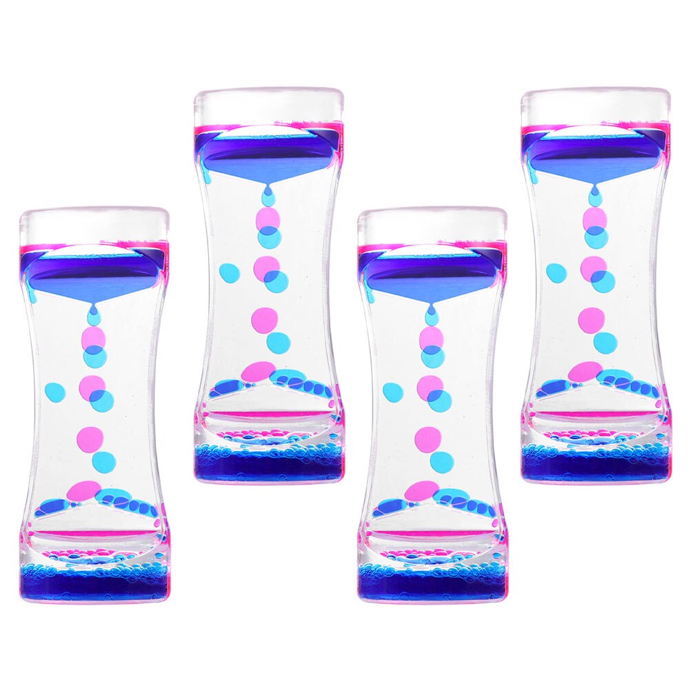4Pcs Liquid Motion Bubbler Floating Liquid Motion Timer Home Hourglass Decoration