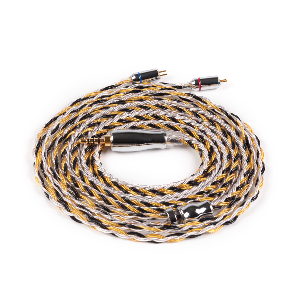 Cable de cobre Chapado en plata actualizado de 16 núcleos Yinyoo 2,5/3,5/4,4 MM con conector MMCX/2pin/QDC TFZ KZ ZS10 ZSX BLON bl-03 bl-05