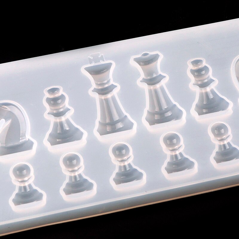 Silikone skimmel til harpiks international skak form silikone uv harpiks diy ler epoxy harpiks vedhæng forme til smykker