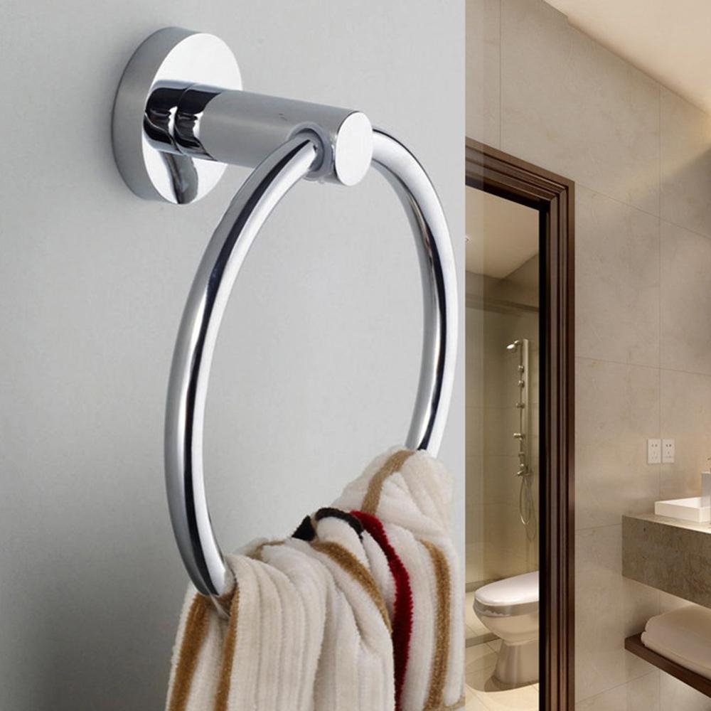 Toalleros portátiles, toalleros redondos de acero inoxidable, toallero con anillos, accesorios de baño montados en la pared, toalleros antioxidantes