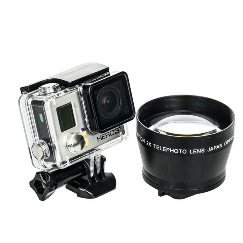 Lente de zoom hd super lente telefoto universal 52mm profissional câmera digital para gopro gopro 3 + 4 para xiaoyi sga998