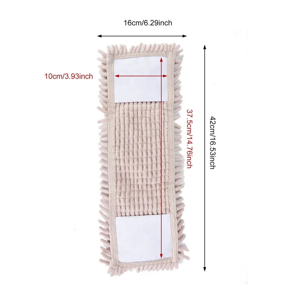 40*10cm Rechteck Haus reinigungs Pad Chenille Haushalts staub Mopp Kopf Ersatz einfach ersetzen Staub Mops