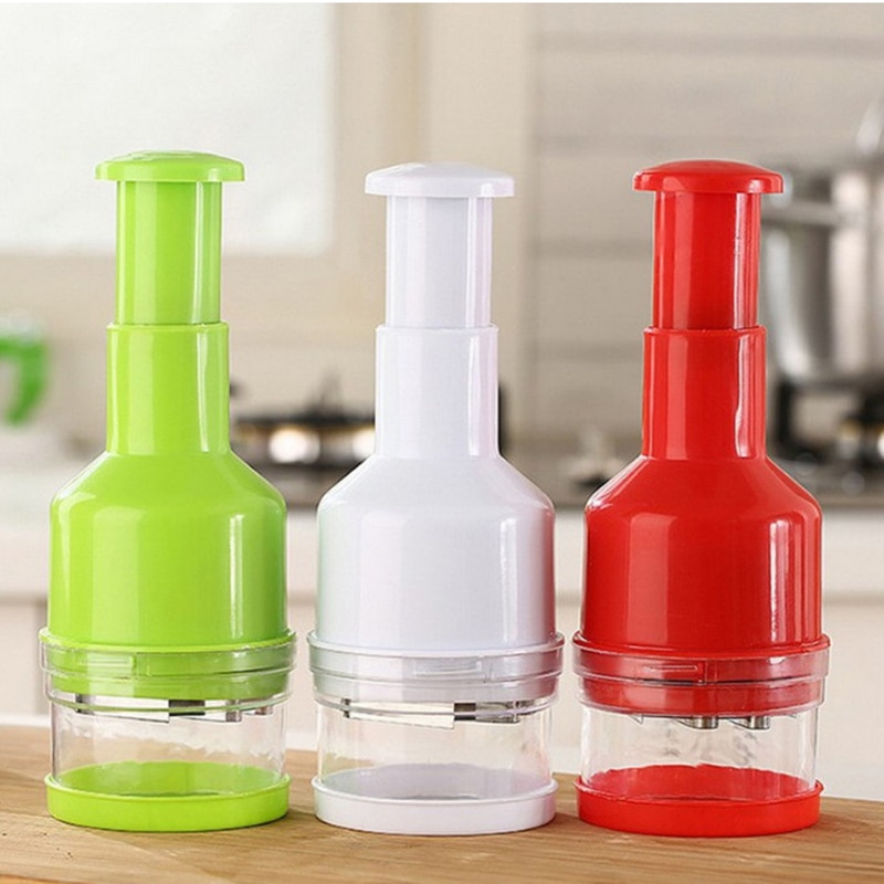 Onion Hand Chopper Pressure Garlic Onion Cutter Slap Chop Vegetable Helicopter Tomato Crusher Fruit Vegetable Tool Slicer Gadget