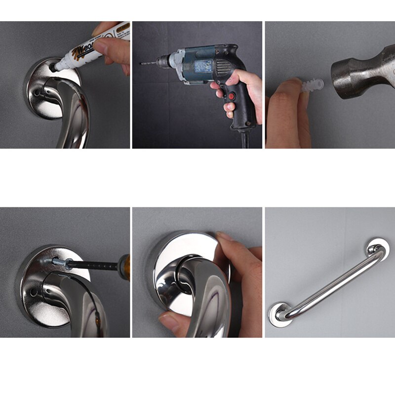 Barra de agarre para ducha, accesorios de baño, barra de agarre de con pasamanos de seguridad, 30/40cm,