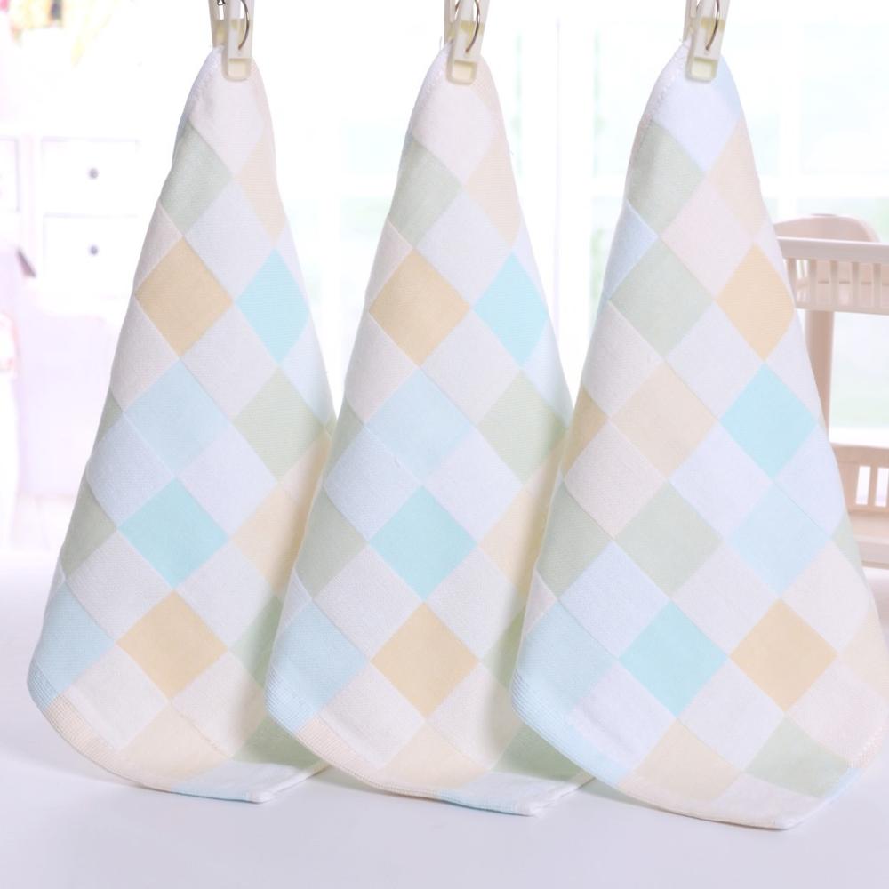 Cotton Gauze Lattice Square Towel Handkerchief Saliva Towel Children's Daily Necessities Double Color Gauze Towel Towel: 1