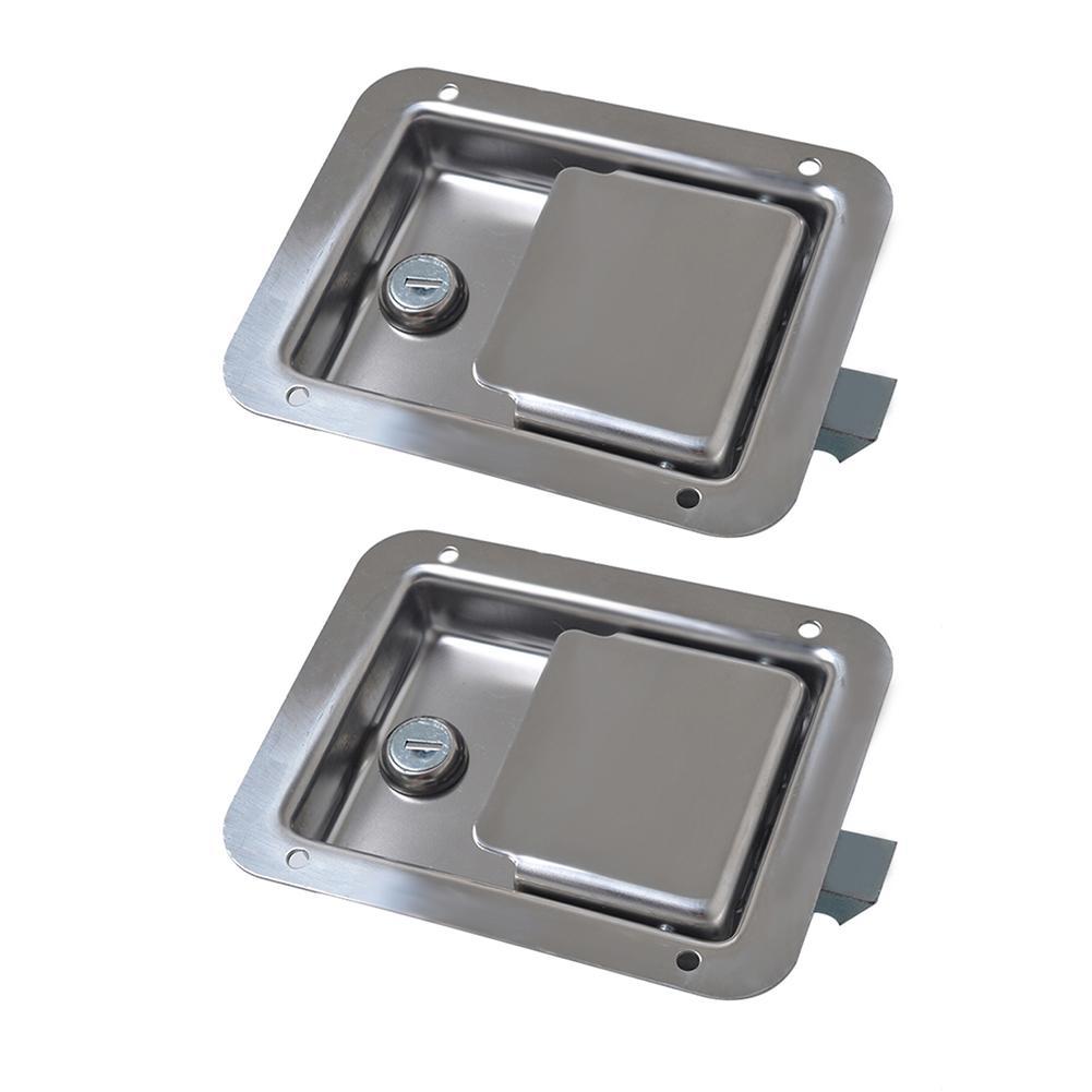 Stainless Steel Paddle Latch with Keys for Caravan Trailer Truck Tool Box Door Lock Car Accessories Auto Replacement Accessories