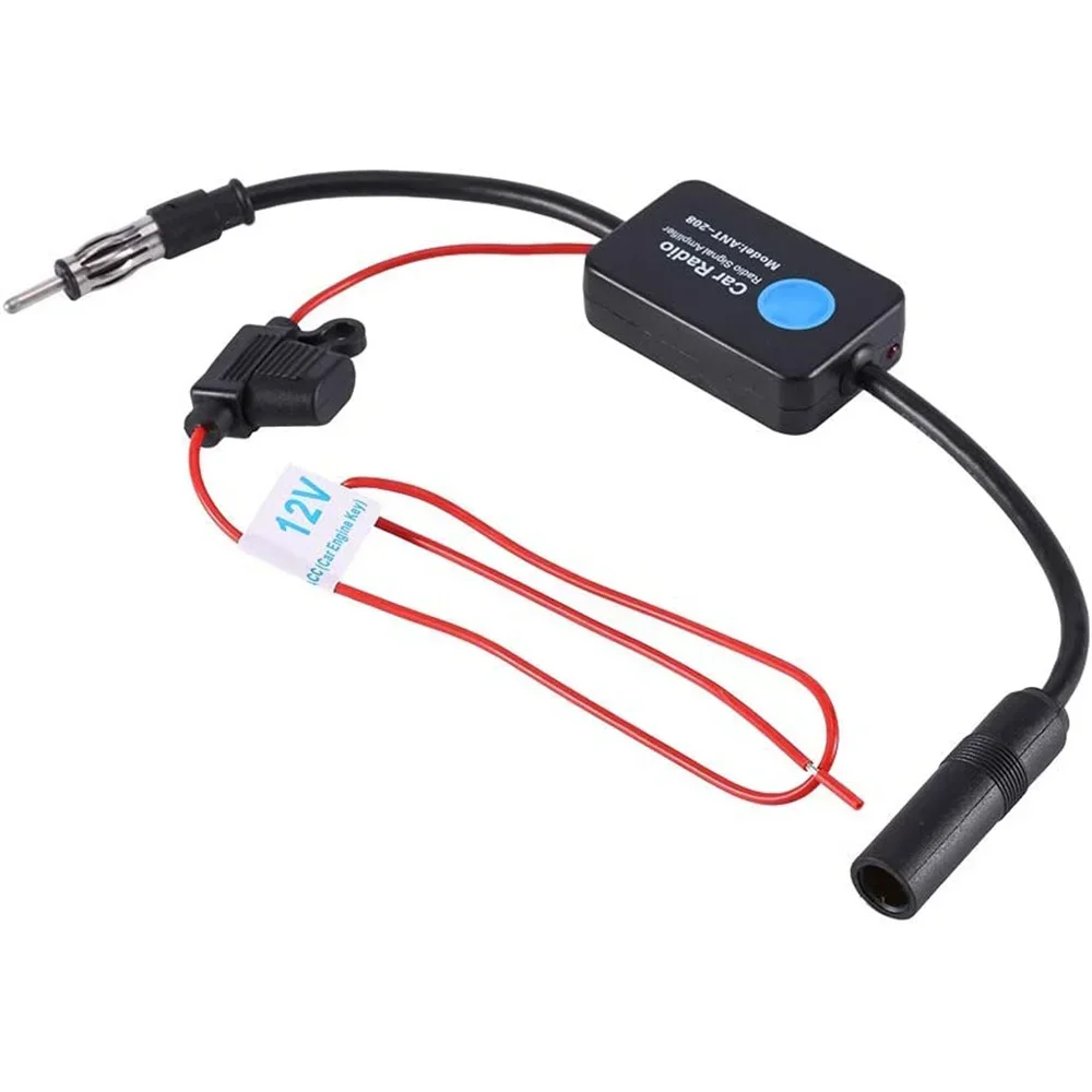 Antenna 12V Car Automobile Radio Signal Amplifier ANT-208 Auto FM/AM Antenna Booster Windshield Mount Antenna Aerials: Default Title