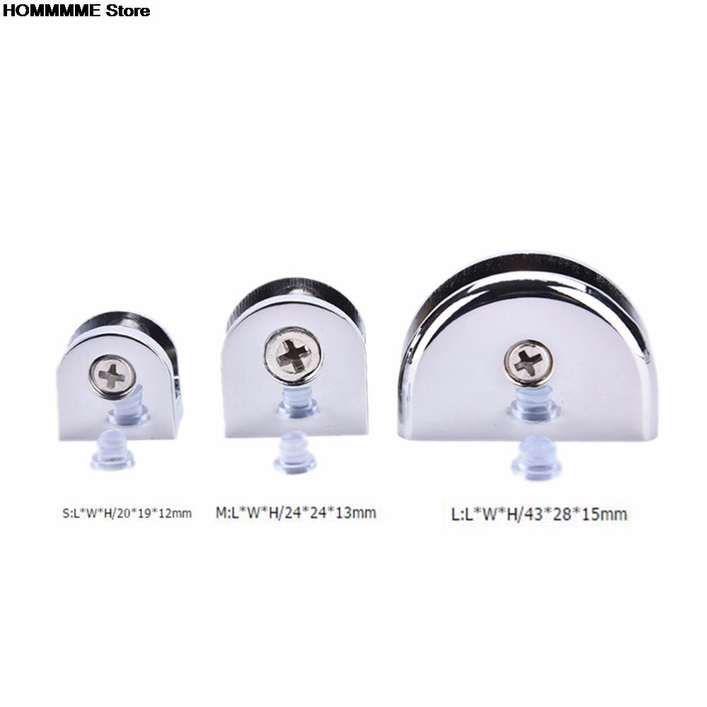 2Pcs Stainless Steel Glass Clips Adjustable Wall Mounted Glass Shelf Clamp Bracket 6-8mm Glass Holder With Screw