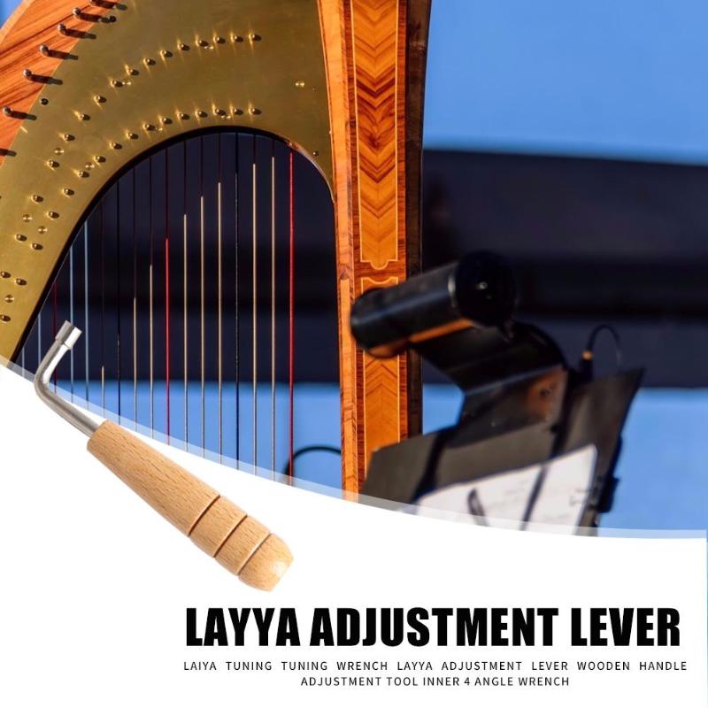 Lyre harpe tuning skruenøgle dygtig fremstilling lyre harpe tuning skruenøgle tuner træ håndtag justeringsværktøj indre 4 vinkel