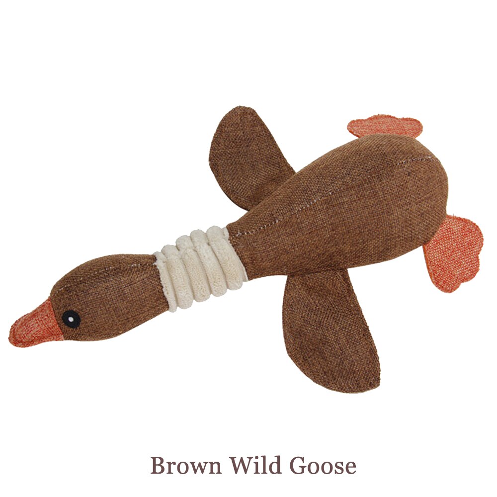 Miflame Large Dogs Toys For Pet Accessories Labrador Poodle Toys Dinosaur Small Dog Supplies Squeaky Puppy Toy For Pet Toy Chew: Wild goose brown