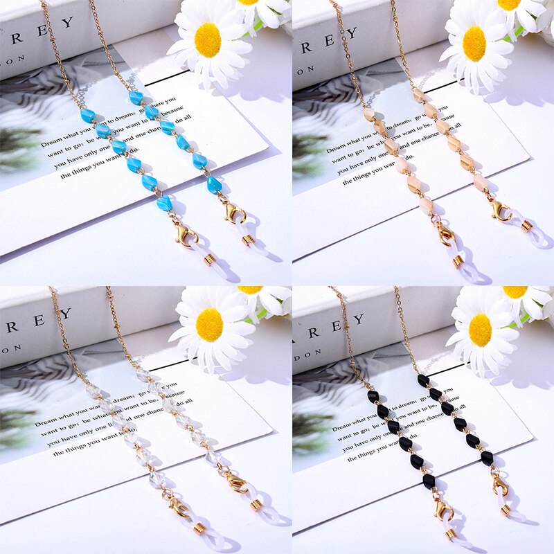 neue Kristall Perlen Ketten Für Maske Masking Sonnenbrille Gläser Perle Kette Brillen Brillen Lanyard