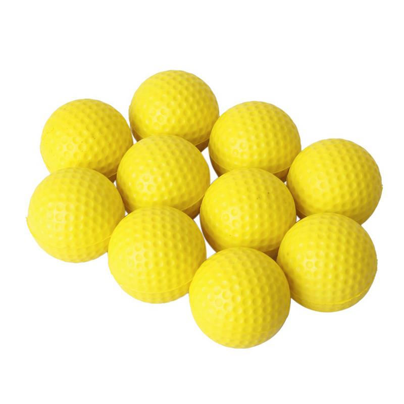10pcs Golf Balls Outdoor Sports Golf Ball Indoor Outdoor Practice Training Aids Practice Golf Balls Soft Foam Yellow Golf Ball