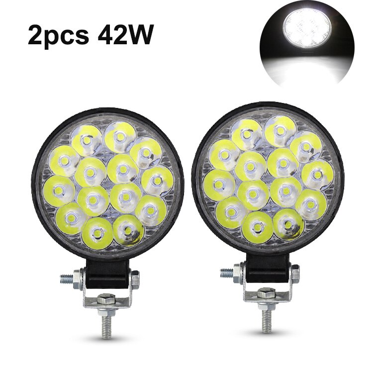 Nlpearl car led arbeidslys bar spotlight led bar offroad 12v 24v led lys bar for lastebil off road 4 x 4 4wd suv atv led tåkelys: 2 stk 42w tåkelys