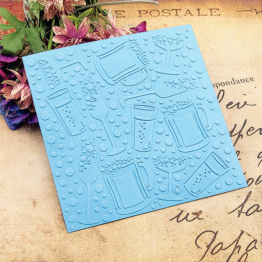 HEIßER kunststoff wein glas vorlage handwerk karte, sterben papier karte Album hochzeit dekoration scrapbooking Präge ordner