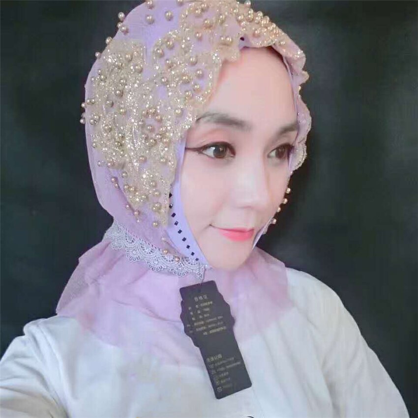 dorp Taiko buik Nodig hebben Hijab Sjaals Moslim Tulband Abaya Voor Vrouwen Islamitische Kleding Lange  Chiffon Hoofddoek Met Kralen Hoofddoek Moslima Gebed Mujer – Grandado