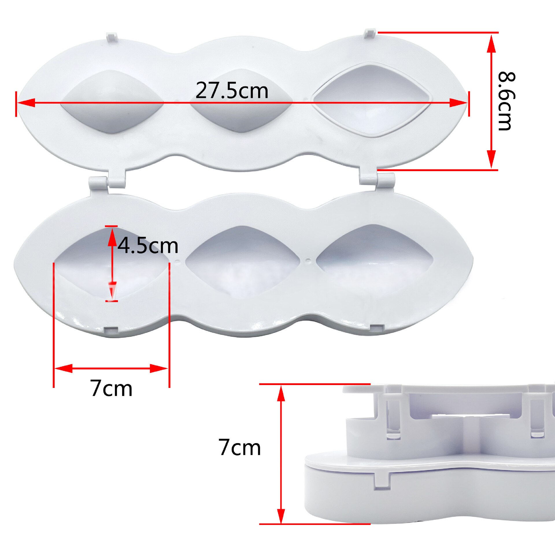 Kibbeh Maker Mold Meatball Tool Stuffing Mold Manual Meat Processor Kibbeh Meatloaf Maker: 3 cell L