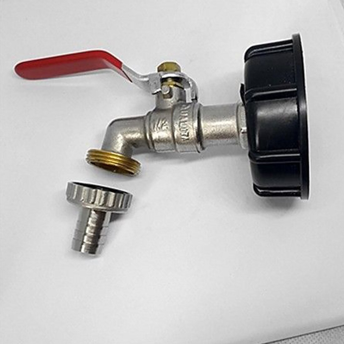 S60X6 Water Tank Tap Fuel Adapter With 1/2" Hose Connector Oil Fine Flow Thread Snap On IBC Garden Brass Assembled