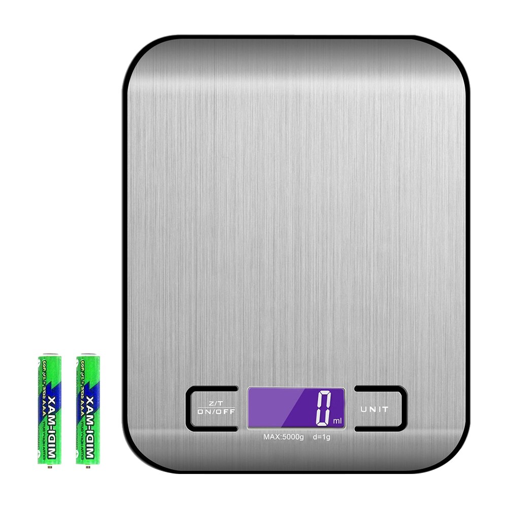 Digital Kitchen Scales Stainless Steel 5kg LED Electronic Precision Food Diet Scale For Cooking Measurement Kitchen Accessories: Default Title