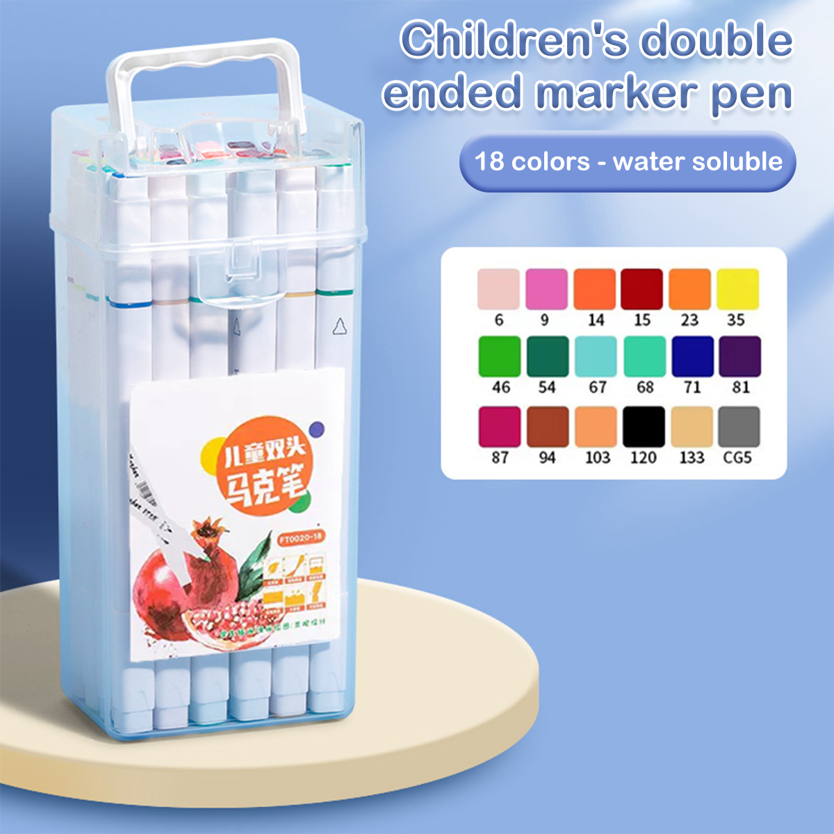 12-262 Colores Pennarelli a doppia punta Pennelli impostato Pittura Evidenziatore Materiale scolastico per cancelleria per artisti: giallo