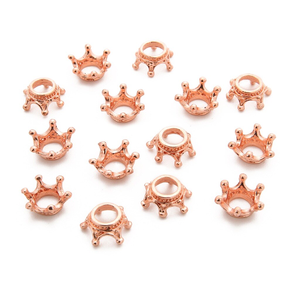 50 stks/partij Goud/Zilver/Antiek Brons Kleur Crown Bead Caps Connectors Charms End Kralen Cap Voor DIY Sieraden maken Bevindingen