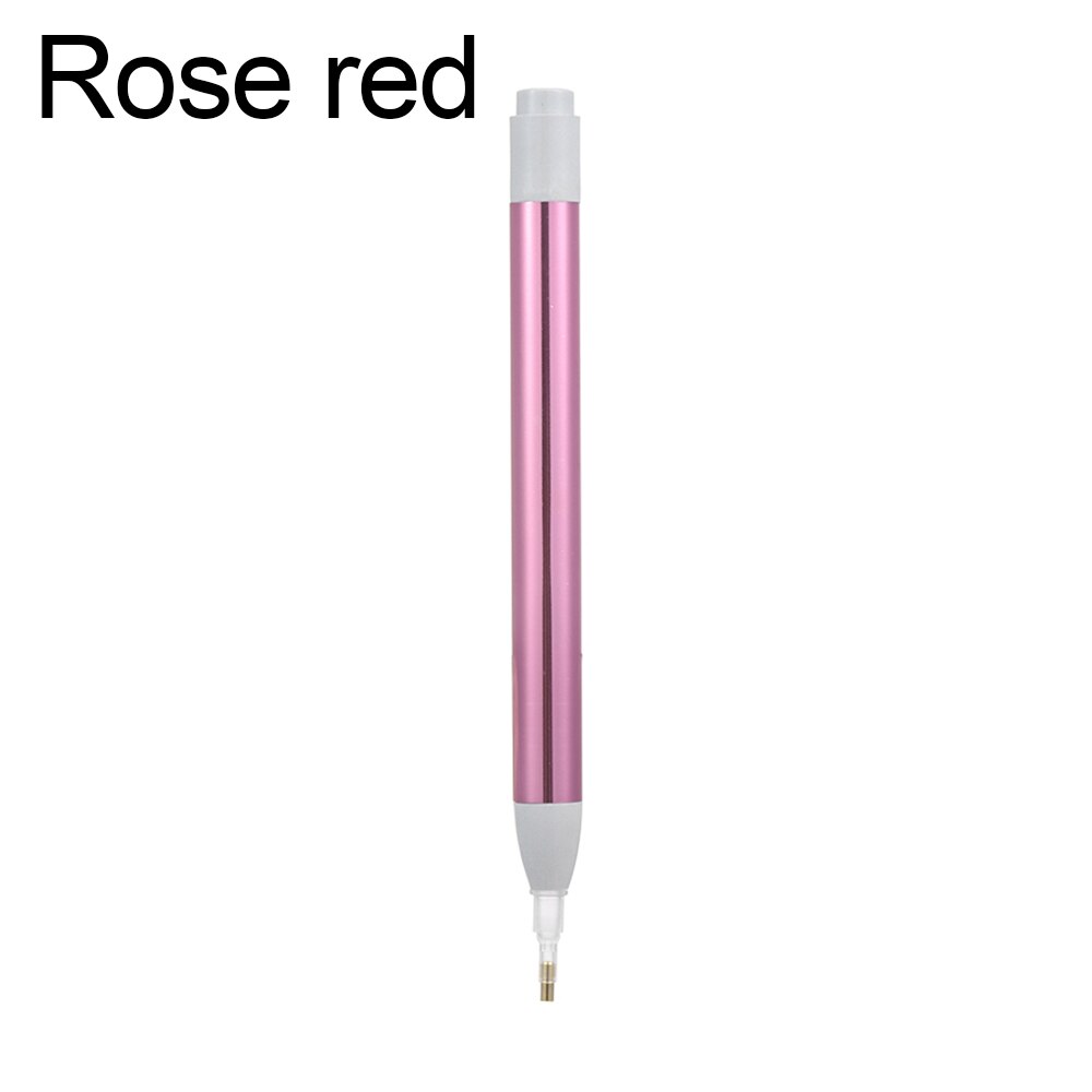 1pc DIY Point Drill Pen Tip Lighting 5D Painting Diamond Embroidery Tool Crafts Crystal Sewing Cross Stitch Accessories: B-Rose red