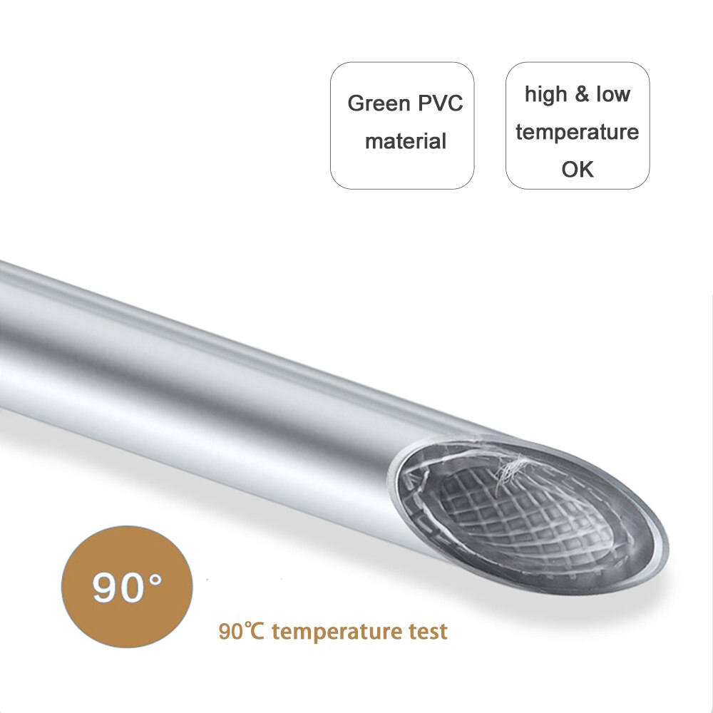 Grey Silver PVC Shower Hose 1.2-2m High Pressure Handheld Flexible Plumbing Hose GI/2 Universal Interface Anti Winding Fixture