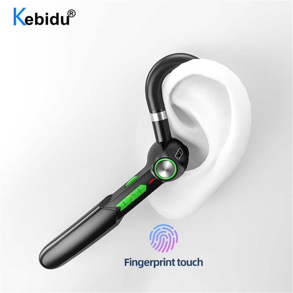 Freisprecheinrichtung HIFI 5,0 Bluetooth Headset Fingerprint Touch Drahtlose Kopfhörer für iPhone Xiaomi Wasserdichte Ohrhörer Mit Mic HD Anruf