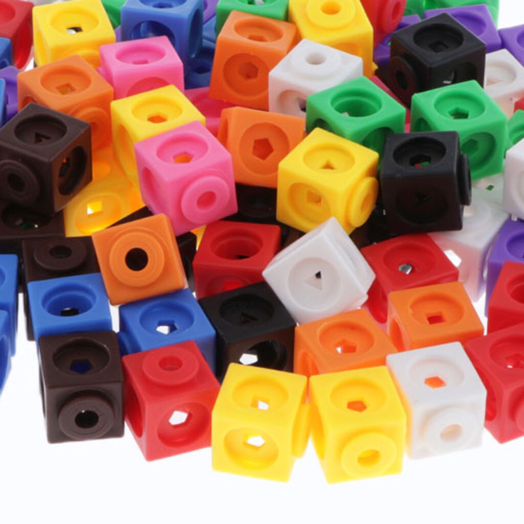 Early Educational Math Link Cube Block Preschool Sorting Toys
