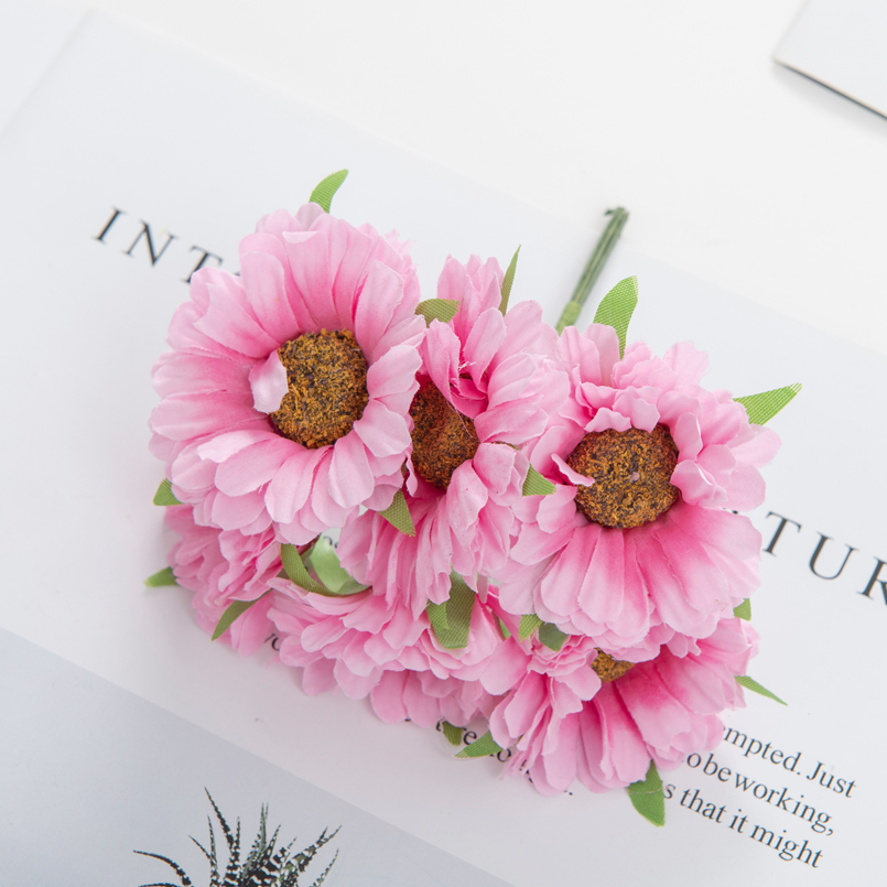 Kunstige blomster festival hjemdekorasjoner rom bryllup dekorativ krans silke tusenfryd gerbera gjør-det-selv-eske utklippsbok bil: Xs / Rosa