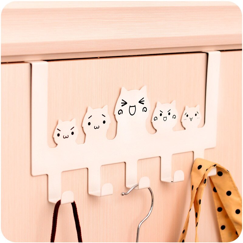 Rvs Cartoon Deur Verslaafd Op Hanger Hoed Organizer Badkamer Keuken Woonkamer Accessoires: Cat