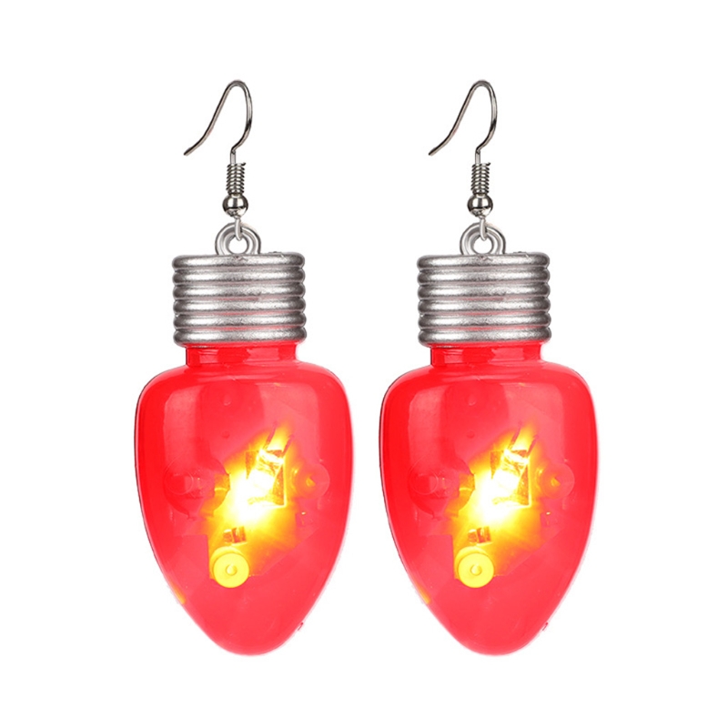 Brincos Glow in the Dark Snow Presente com LED para joias femininas: orange