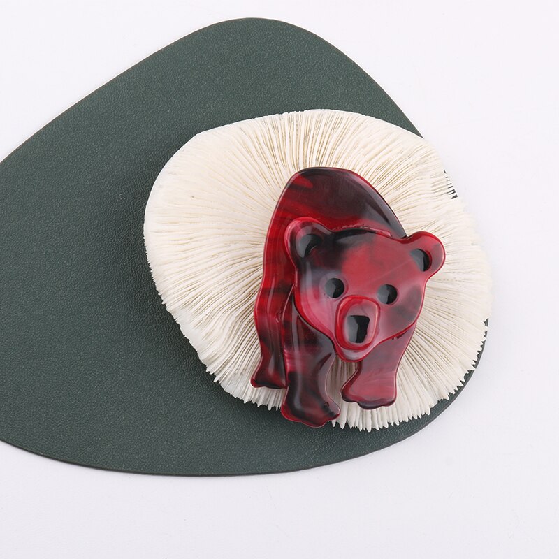 NYN – broche ours mignon bleu rouge blanc pour femmes et enfants , nouvelle fête d'anniversaire en acrylique, meilleurs de noël 5 couleurs: NYN008-5