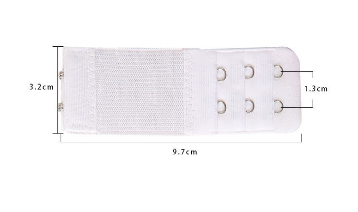 2 stuks verstelbare elastische bh-verlengband haaksluiting expander bh-verlenger 3 rijen 2 haken riemgesp ondergoed accessoires: Wit