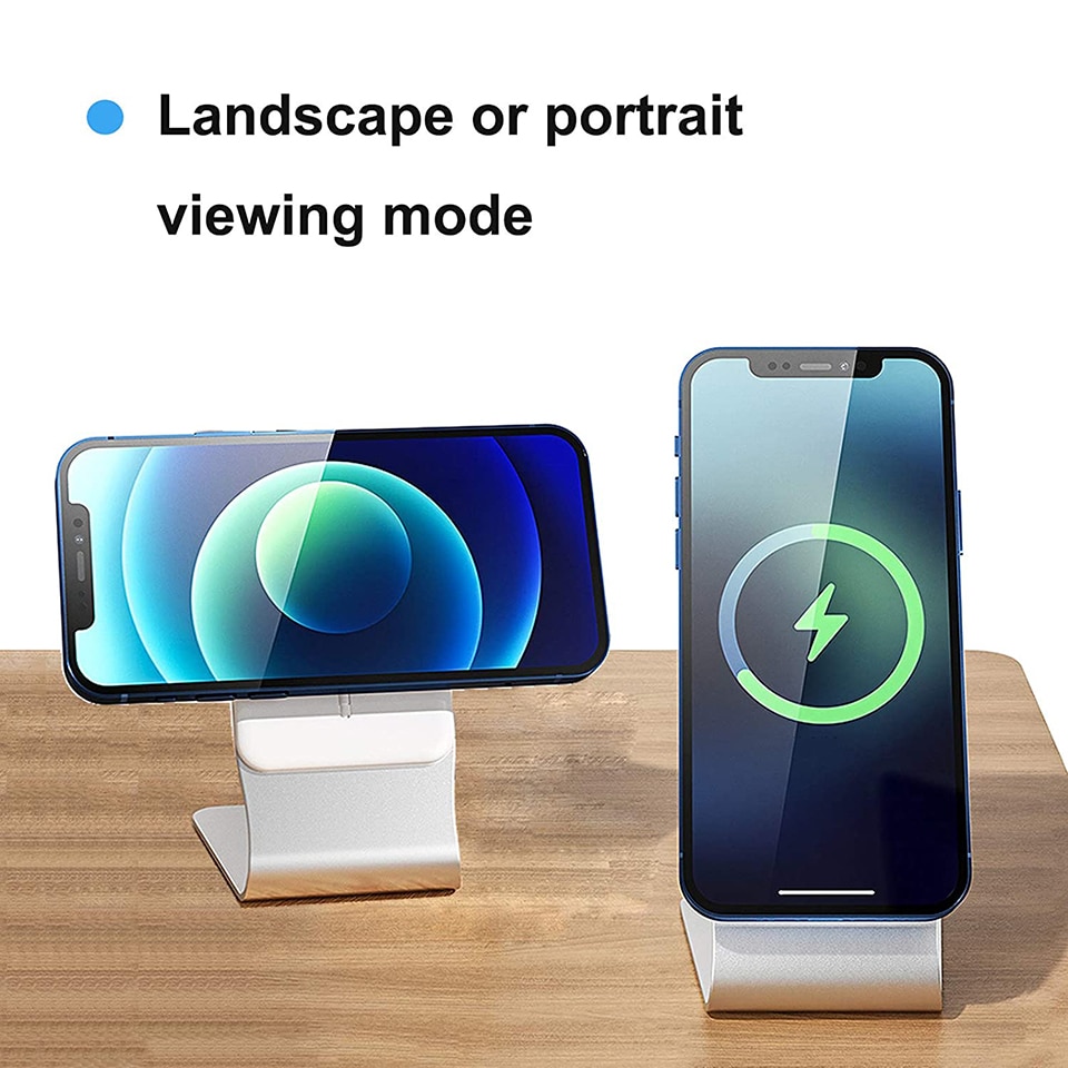 Aluminium magnetisk bordtelefon oplader holder til magsafe iphone 13 12 11 pro mag sikker trådløs opladning desktop dock-beslag