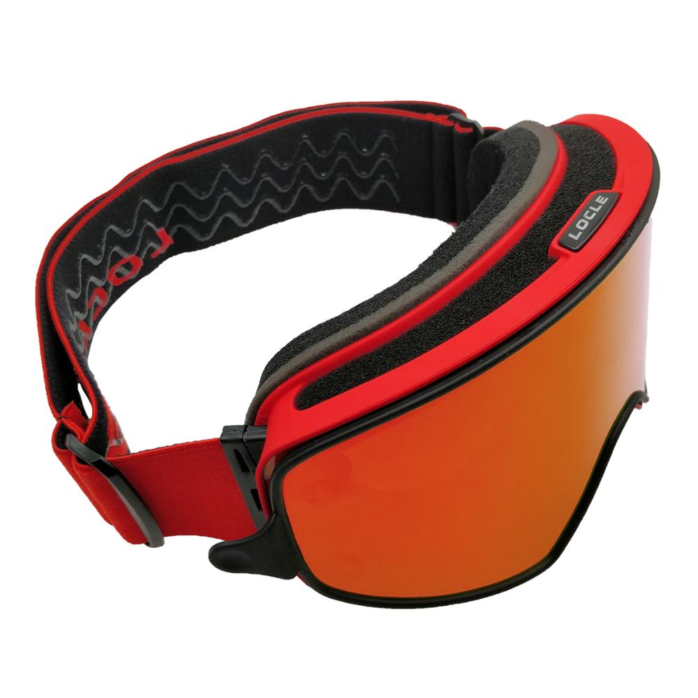 Locle Magnetische Skibril 2 In 1 Mannen Vrouwen Snowboard Bril Skiën Bril Brillen Sneeuw Anti-Fog Ski Masker