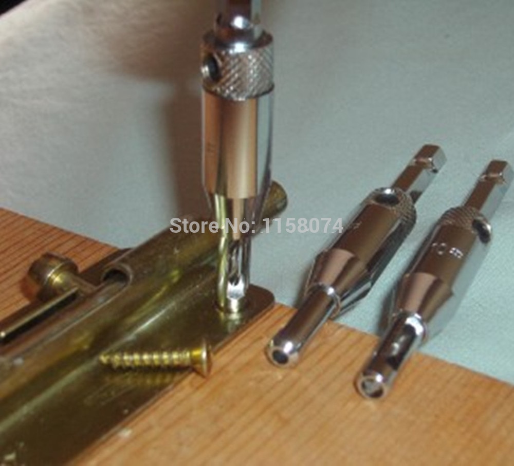 3 Size Self Centering Hinge Cabinet Door Hardware Wood Drill Bit Set 7/64 9/64 11/64 Guide Pilot Hole Drill