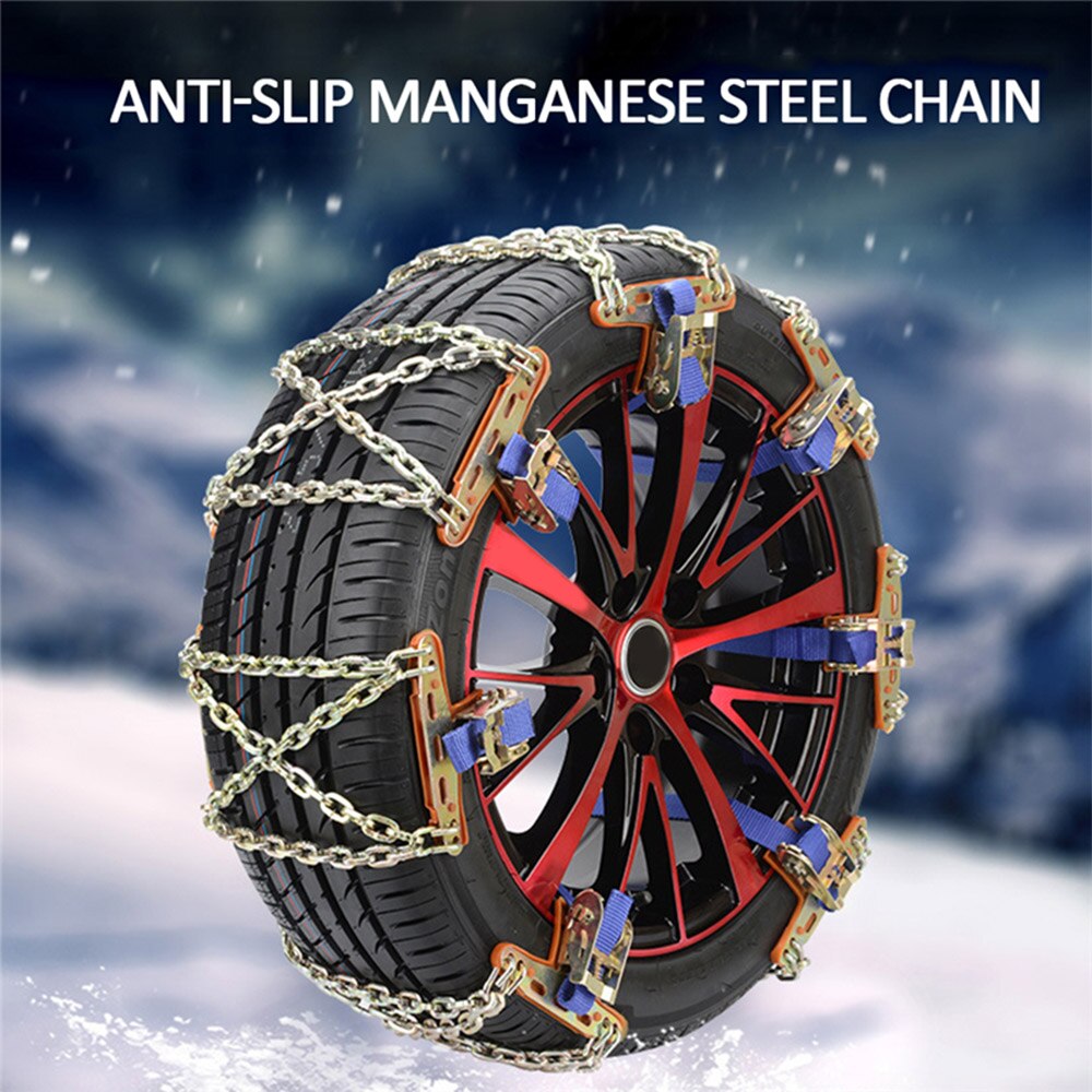 Cadenas universales de acero para neumáticos de coche y camión, cadenas para nieve, cadenas para invierno, cadena para ruedas de vehículos SUV, cadena de emergencia para seguridad en carretera, 1 unidad